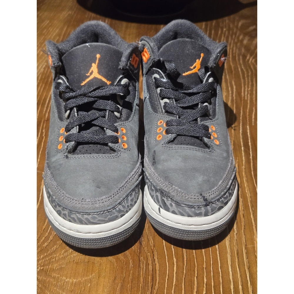 Nike Air Jordan 3 Fear 2023 Youth 4.5Y Black Orange Elephant Print Used("Used"